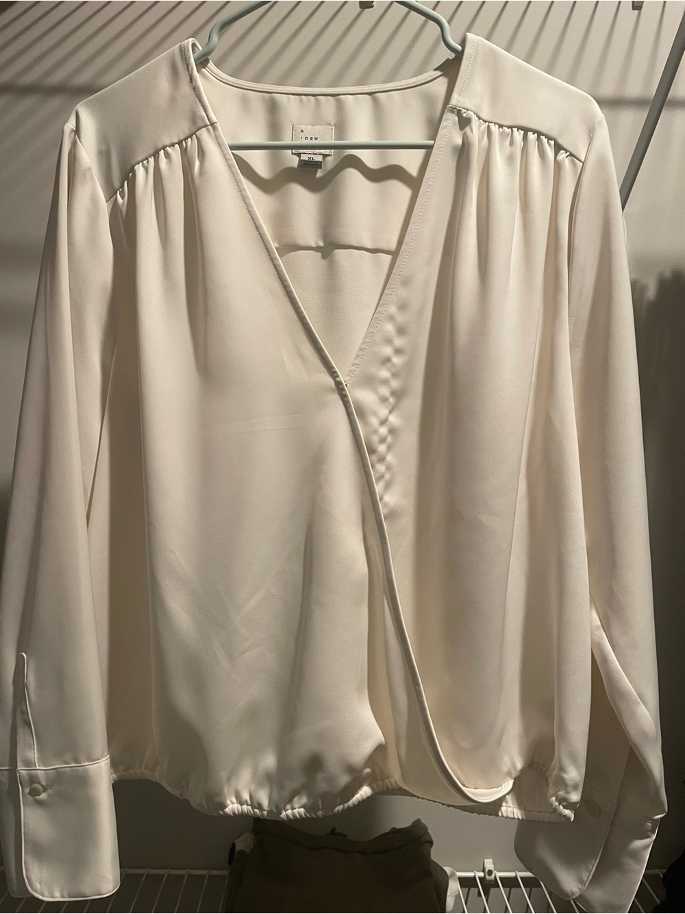 a new day Cream Surplice V-Neck Blouse